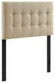 Modway Bedroom Emily Twin Fabric Headboard, Beige