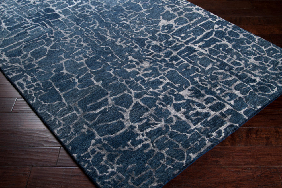 Surya Banshee BAN-3306 Modern Area Rug, Navy, 6' x 9' Rectangle