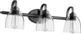 Reyes Transitional Vanity, Noir With Clear