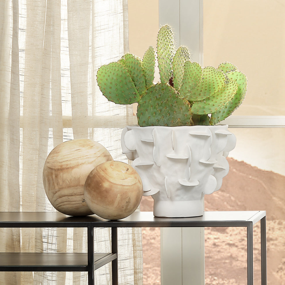 Helios Ceramic Vase, White