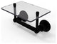 Washington Square 2-Post Toilet Tissue Holder and Glass Shelf, Matte Black