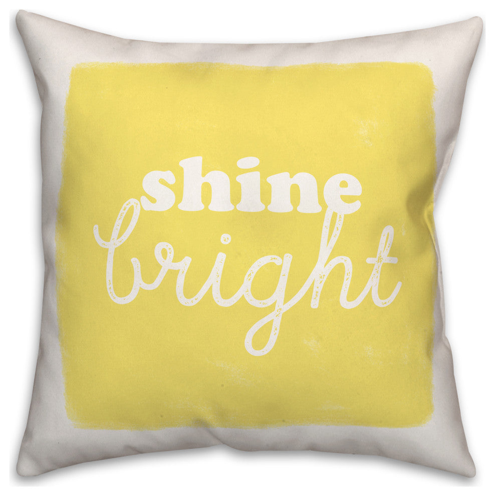 Shine Bright Yellow 18x18 Spun Poly Pillow
