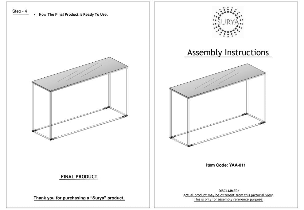 Surya Aryaa Yaa-011 End Table 24"Hx26"Wx12"D