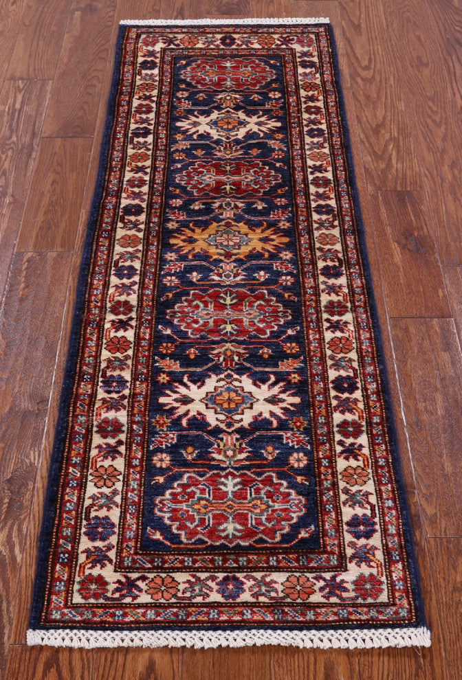 1' 11" X 5' 8" Runner Super Kazak Handmade Wool Rug Q10308