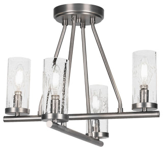 Trinity 4 Light Semi-Flush Shown, Graphite Finish With 2.5" Clear Bubble