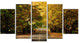 "Road Through Beautiful Green Trees" Landscape Wall Art, 5 Panels, 60"x32"