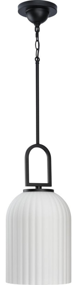 Stanza Collection One-Light New Traditional Pendant Light, Matte Black
