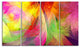 Spectacular Multi Color Pattern, Floral Canvas Art Print, 48"x28", 4 Panels