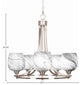 Paramount 5-Light Chandelier, Brushed Nickel, 6" Onyx Swirl Glass