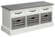 Wood Storage Bench, White and Weathered Gray