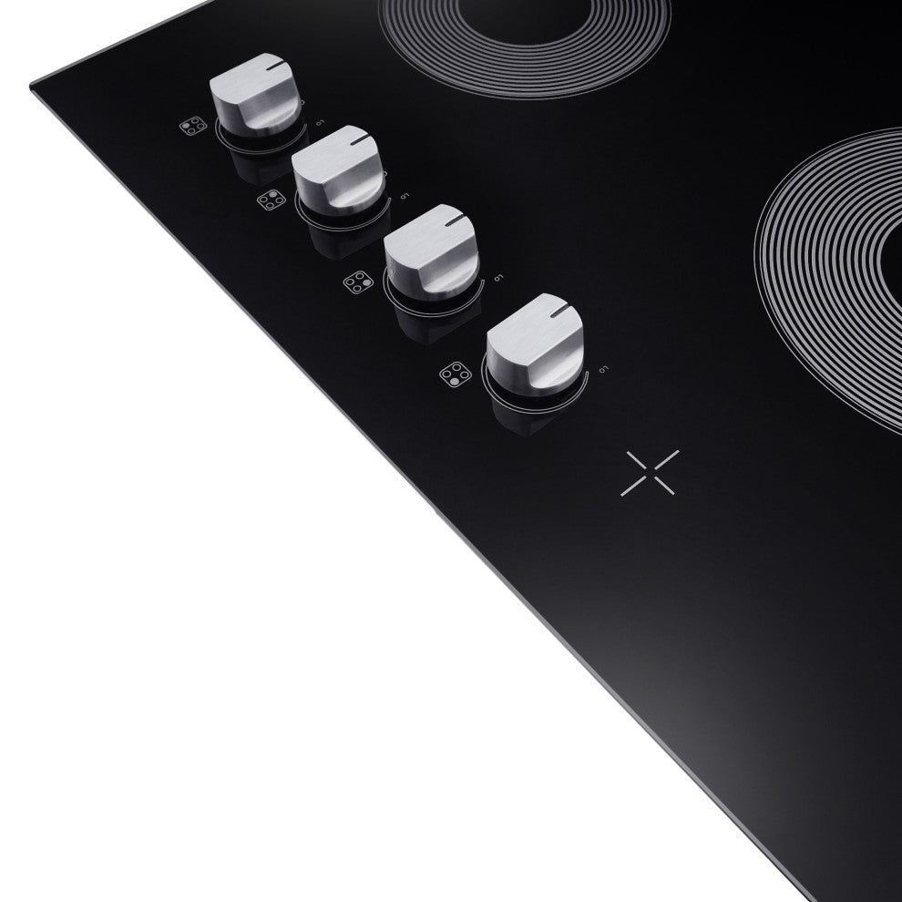 Cosmo 24" Electric Ceramic Glass Cooktop With 4 Elements, Dual Zone Element