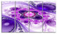 Purple Wavy Curves and Circles, Abstract Canvas Art Print, 48"x28", 4 Panels