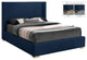 Royce Linen Upholstered Bed, Navy, Queen