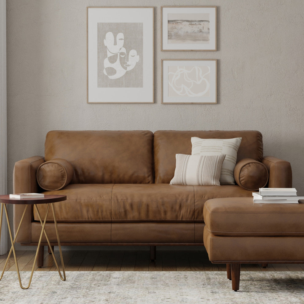 Morrison 72 inch Sofa, Caramel Brown