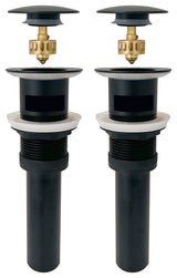 STYLISH Black Matte Pop-Up Bathroom Sink with Overflow Set of Two