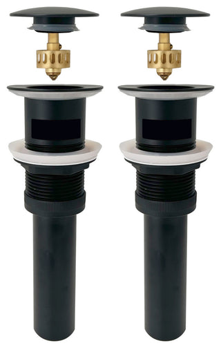 STYLISH Black Matte Pop-Up Bathroom Sink with Overflow Set of Two