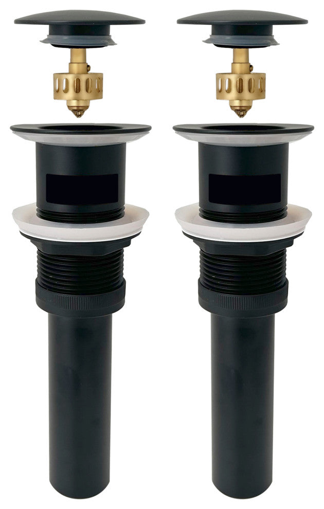 STYLISH Black Matte Pop-Up Bathroom Sink with Overflow Set of Two