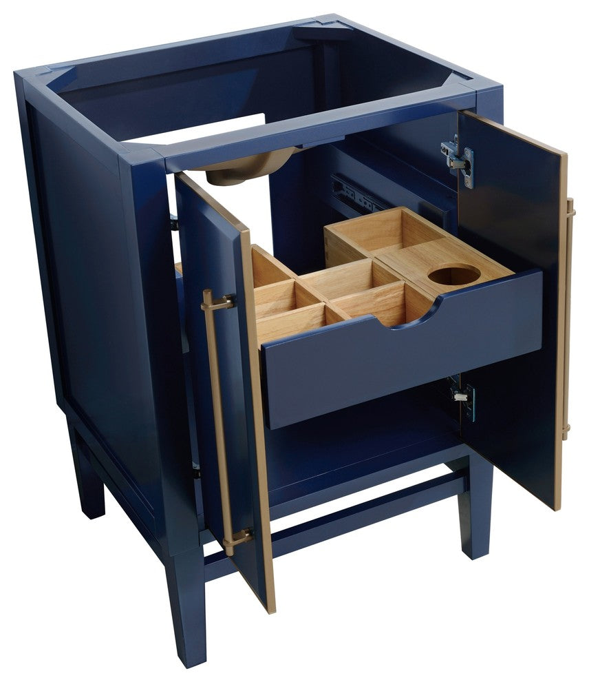 Mason 24" Vanity Only, Navy Blue With Matte Gold Hardware