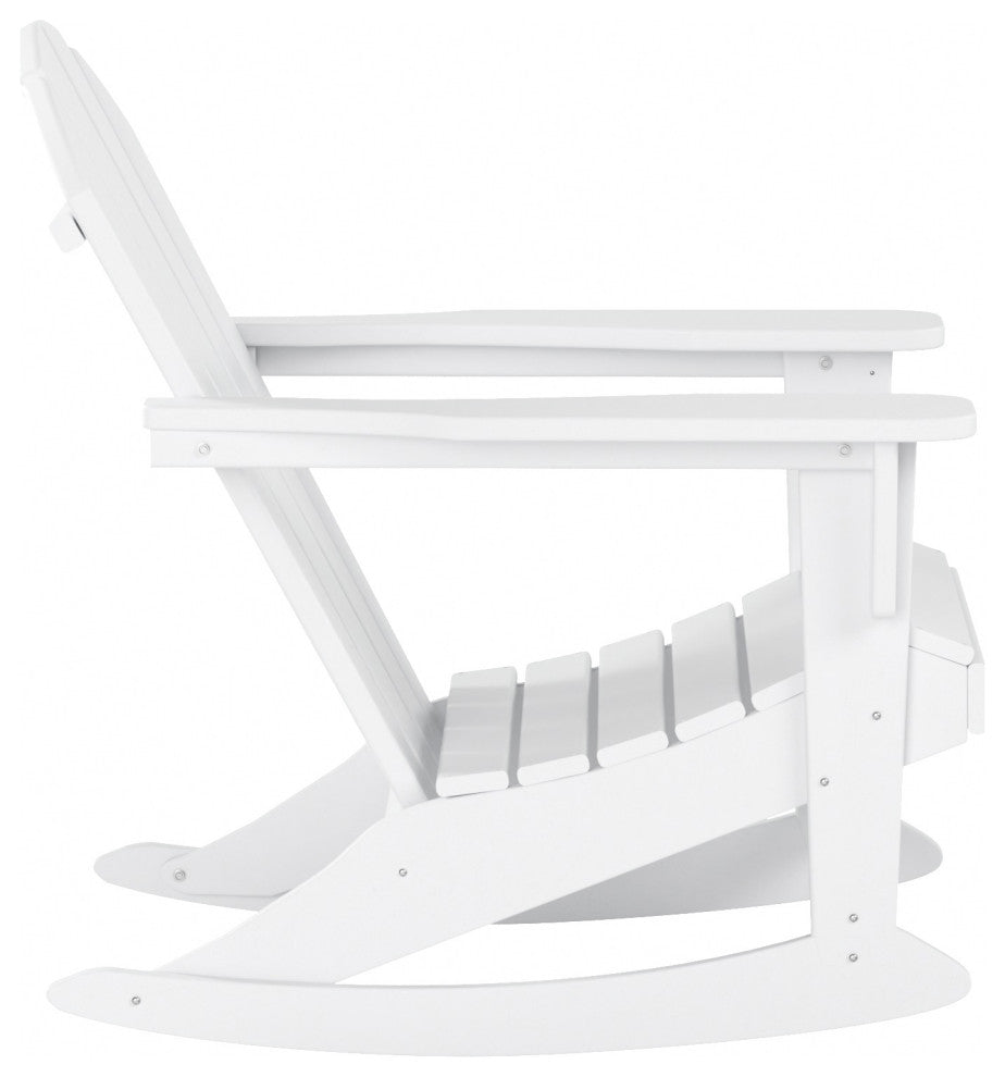 WestinTrends 2PC Outdoor Patio Porch Rocker Classic Adirondack Rocking Chair Set, White