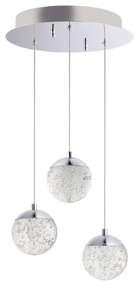 ET2 Lighting Orb II 3-Light Pendant, Polished Chrome