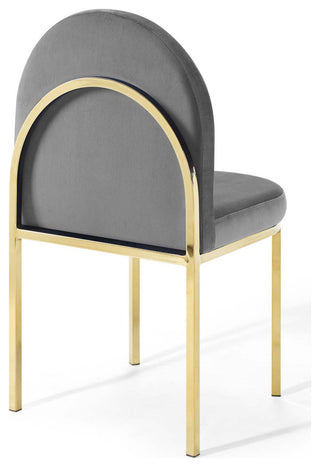 Isla Channel Tufted Performance Velvet Dining Side Chair - Gold Gray