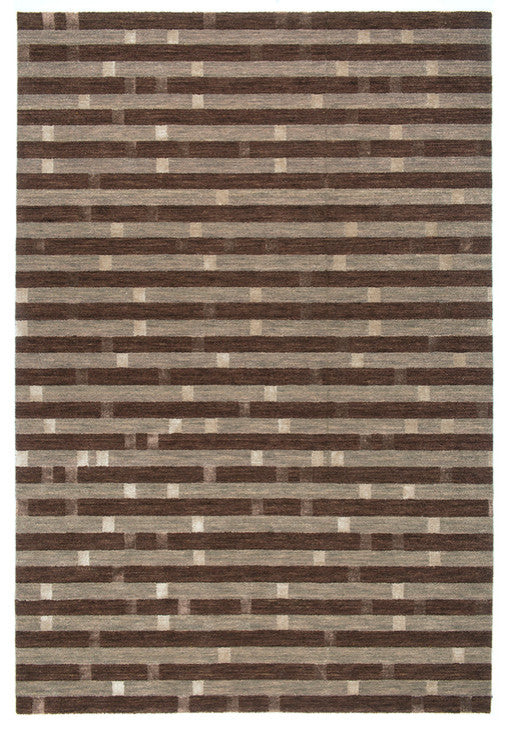 Albers Chocolate Tibetan Rug, 5'x7'