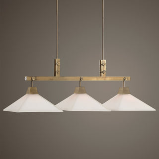 Uttermost Brookdale Industrial 3-Light Linear Chandelier