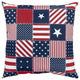 Red Blue American Flag Indoor Outdoor Throw Pillow