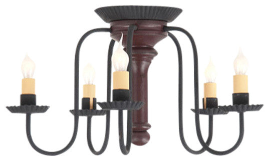 Berkshire Ceiling Light in Sturbridge Colors, Red