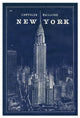 "Blueprint Map New York Chrysler Building" Paper Print by Sue Schlabach, 22"x32"