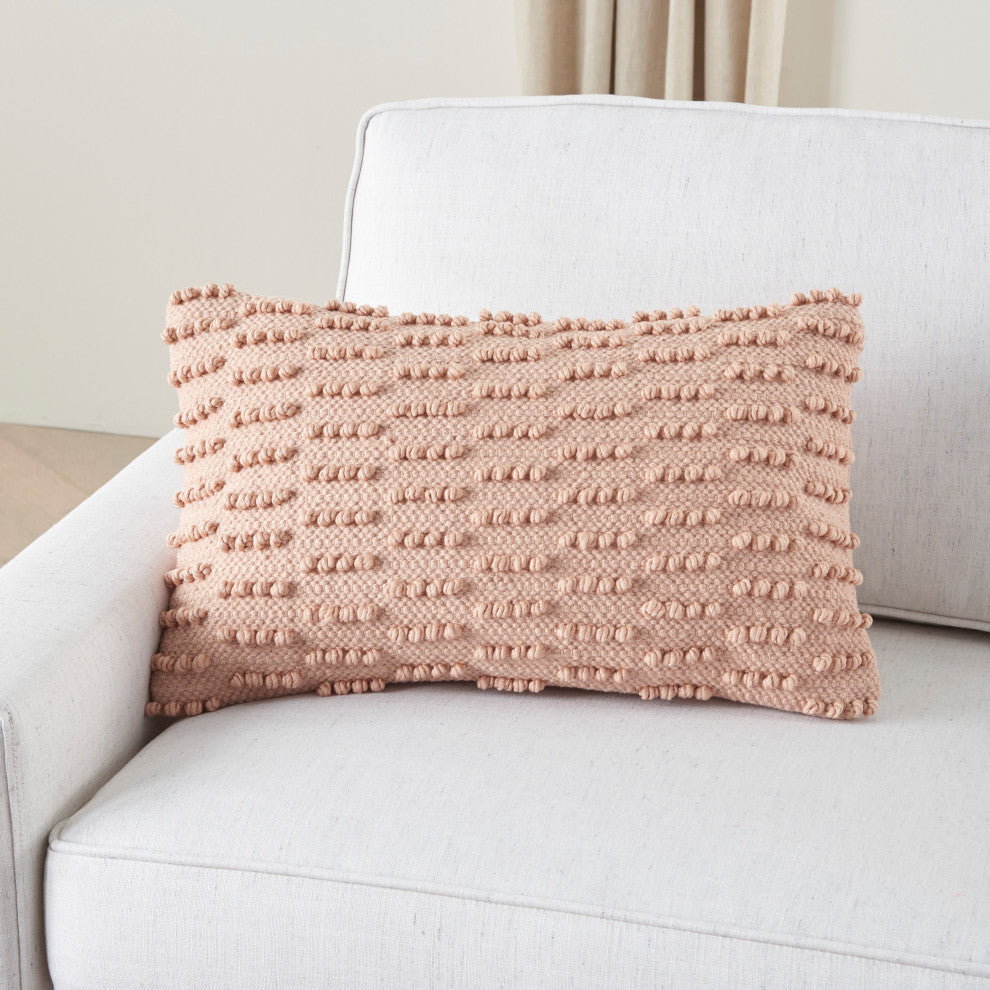 Mina Victory GC380 Throw Pillow, Blush, 12"X20"