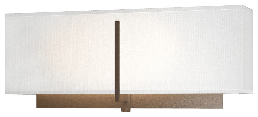 Exos Square Sconce, Bronze Finish, Natural Anna Shade