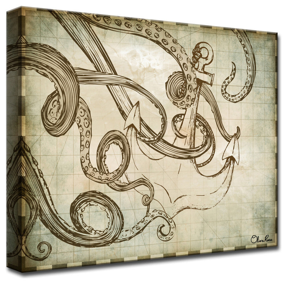 Ready2Hangart Sea Anchor By Olivia Rose Canvas Art , 12" Hx16" W