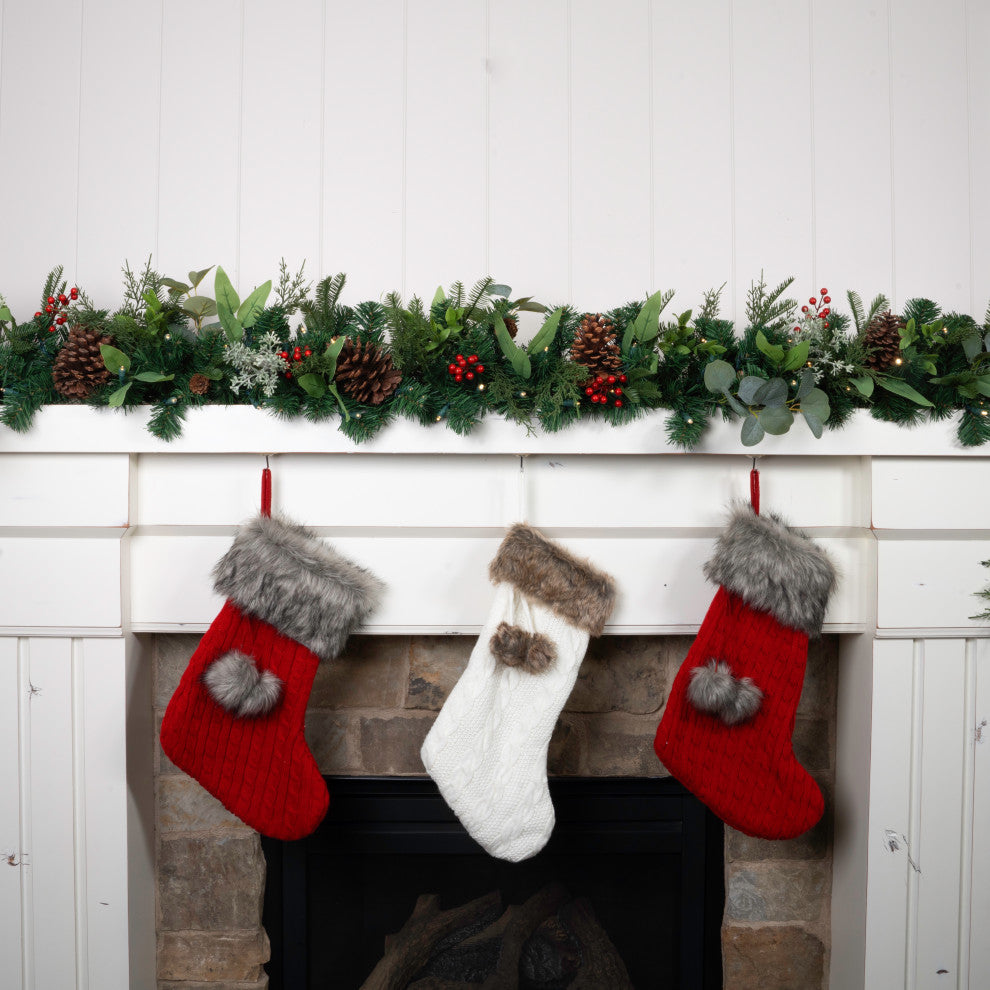 9' Artificial Christmas Garland with Lights, Christmas Woods