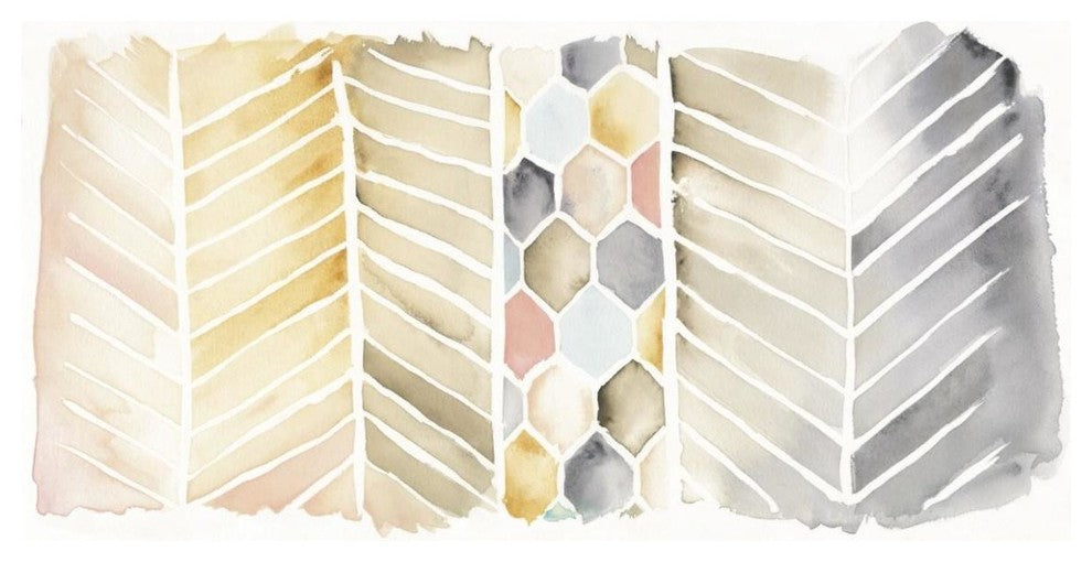 "Watercolor Chevron Crop" Digital Paper Print by Elyse DeNeige, 62"x32"