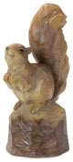 Perched Squirrel on Tree Stump Figurine, 2-Piece Set