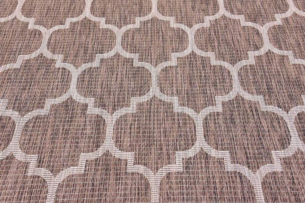 Unique Loom Brown Trellis Outdoor 5'' 0 x 8'' 0 Area Rug