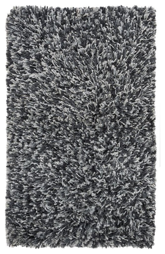 Safavieh Rio 6' x 9' Hand Loomed Shag Rug in Black and Ivory