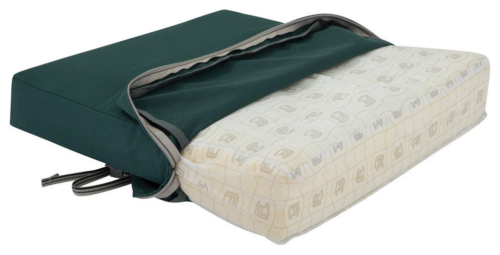 Rectangular Patio Seat Cushion Slip Cover, Foam, Mallard Green, 21"x19"x3"