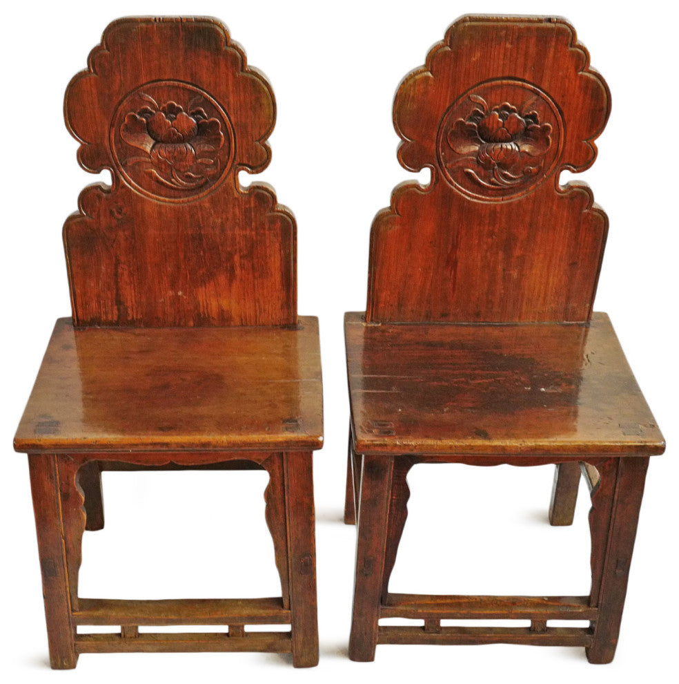 Consigned Antique Chinese Wood Lotus Chair