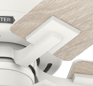 Hunter 52" WiFi Techne Ceiling Fan, LED Kit, Remote, Matte White