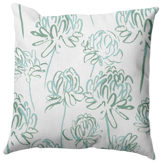 Blossom Bouquet Pillow, Green, 18"x18"