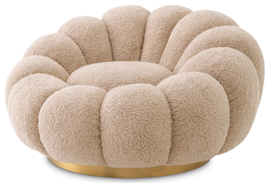 Flower Design Swivel Chair | Eichholtz Mello, Light Brown