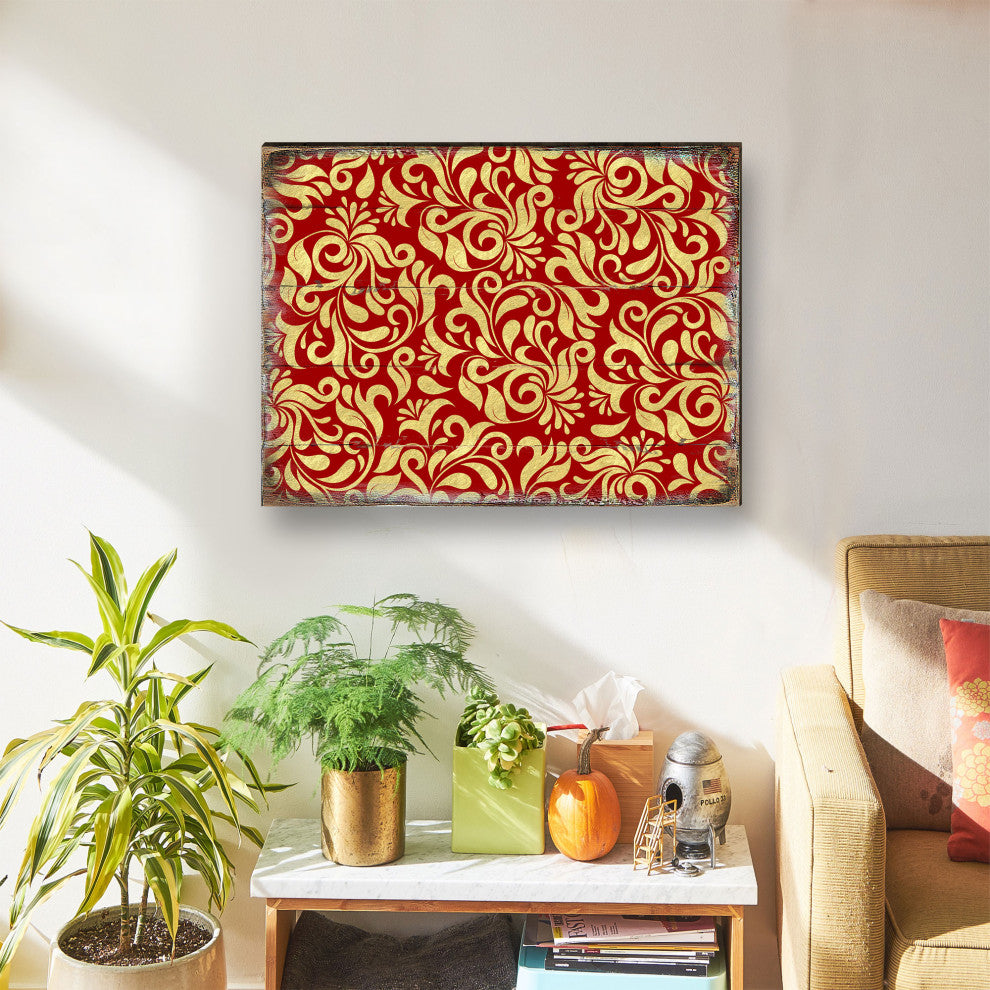 Decorative Pattern Wooden Block, 12"x9"
