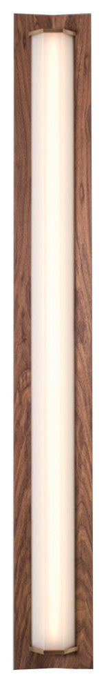 Penna 40 LED Sconce, Warm White, Brushed Brass/Walnut, 120v