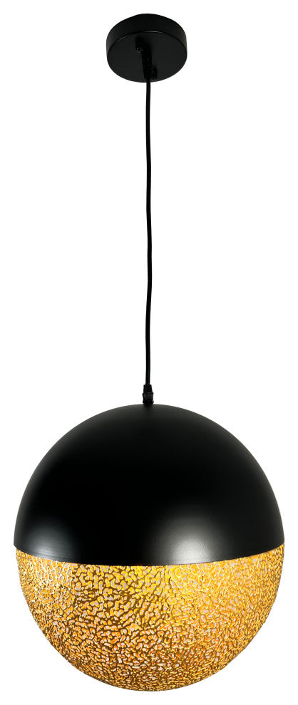 Iktan 1-Light Black and Gold Globe Pendant