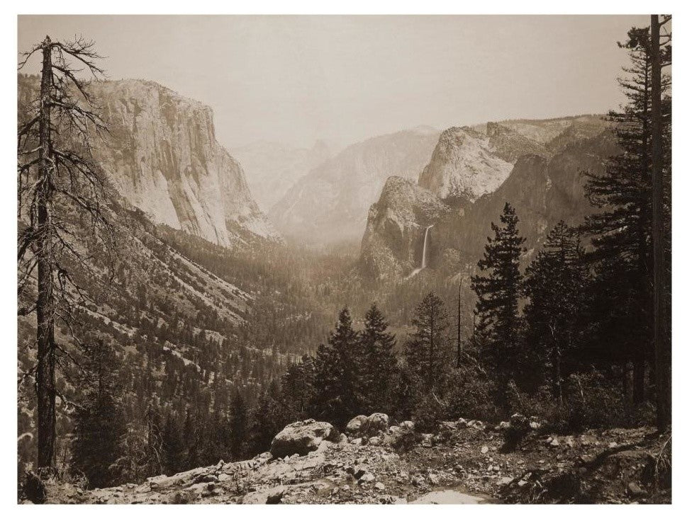 "Yosemite Valley, Inspiration Pt. Mariposa Trail, 1865-1866" Paper Art, 26"x20"