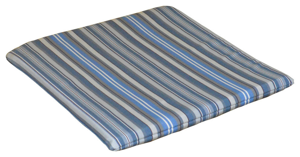 Poly Bistro Chair Seat Cushion, Blue Stripe