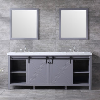Marsyas Transitional Dark Grey 80" Double Vanity Set