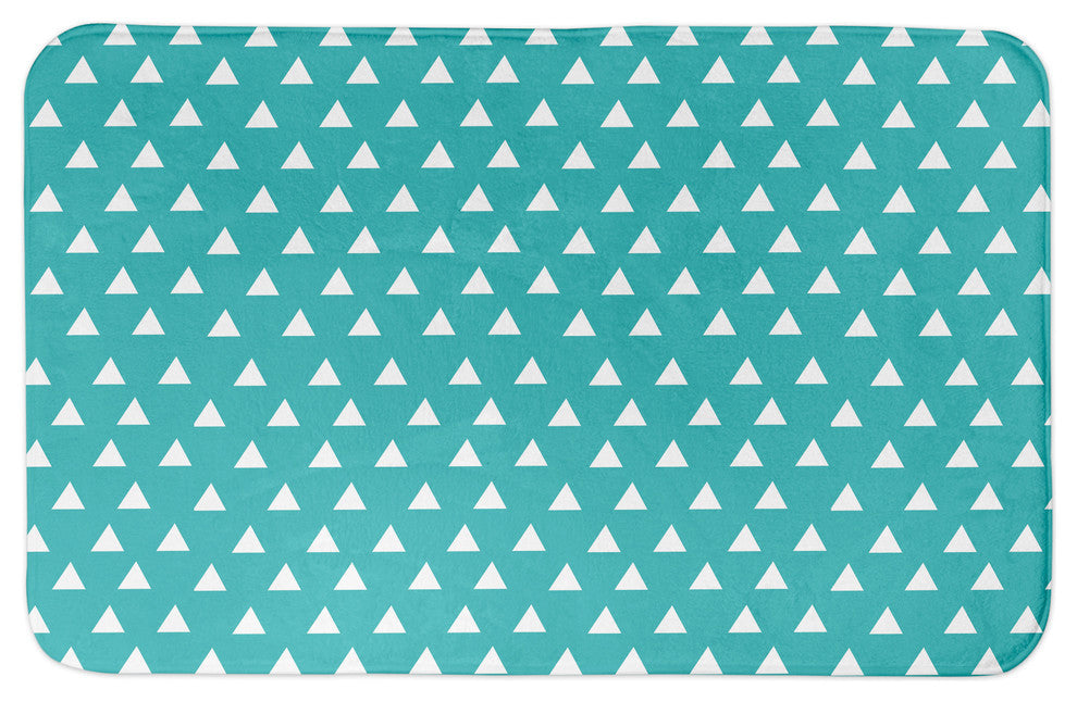 Teal Triangle Pattern 24x17 Bath Mat